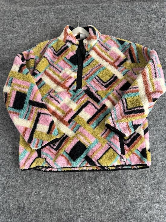 Hurley Sweaters - Hurley Sweater Womens XL Pink Color Block Half Snap Pullover Plush N260